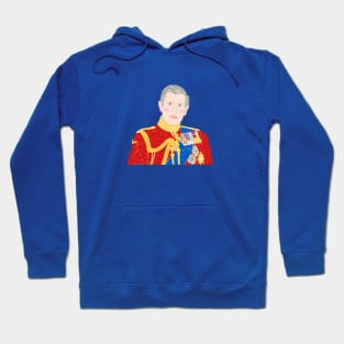 King CharlesIII Illustrative Portrait Hoodie